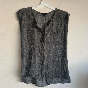 Mavi brand patterned sleeveless top, almost sheer!